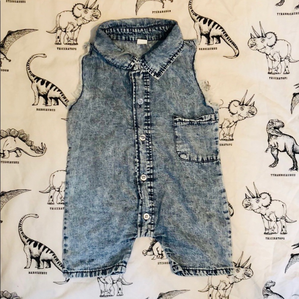 Baby overall coverall denim vintage look